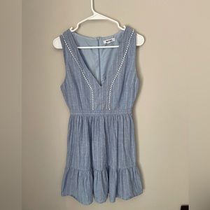BB Dakota It’s A Date Linen Blend Chambray Dress Size 4